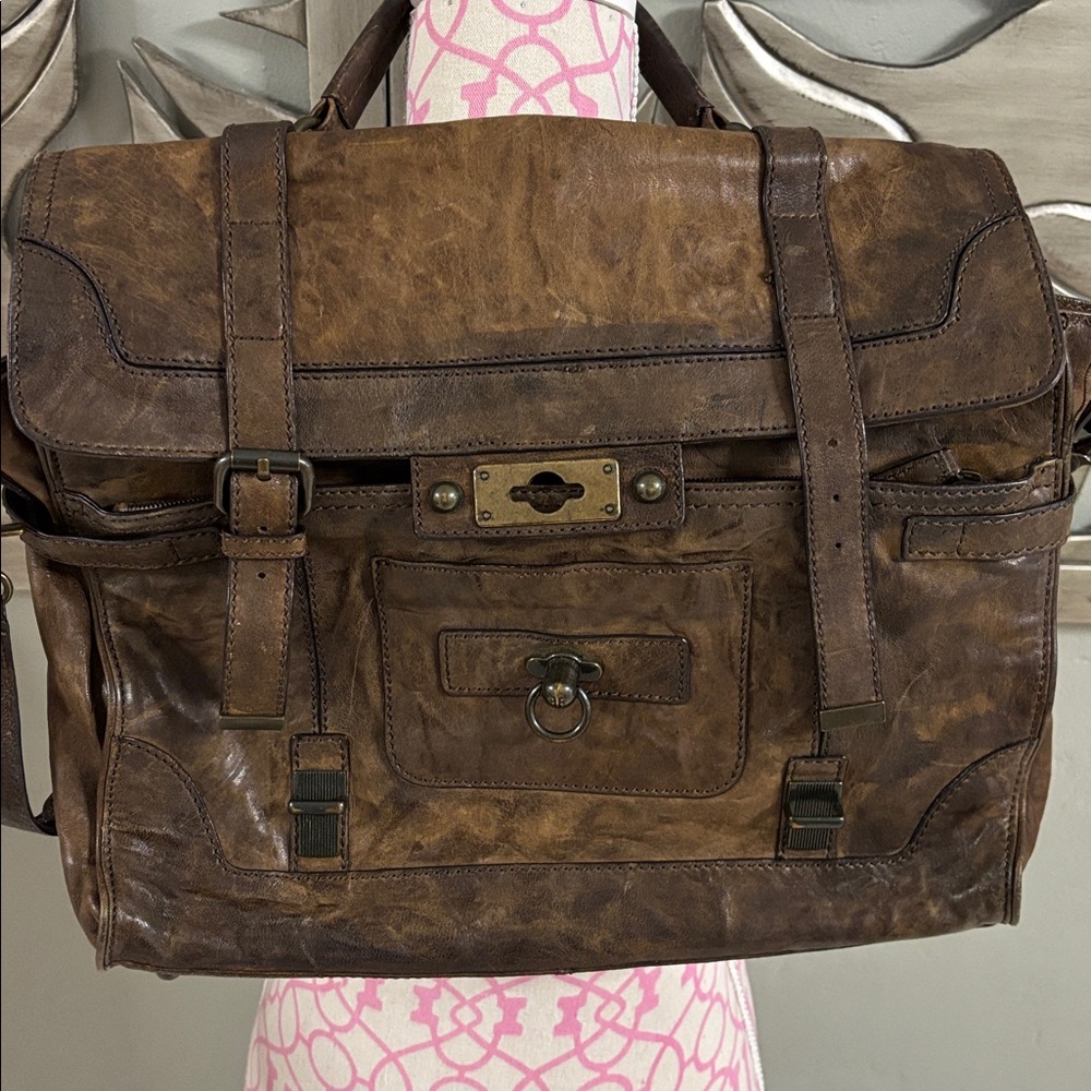 Frye Brown Leather Laptop Bag